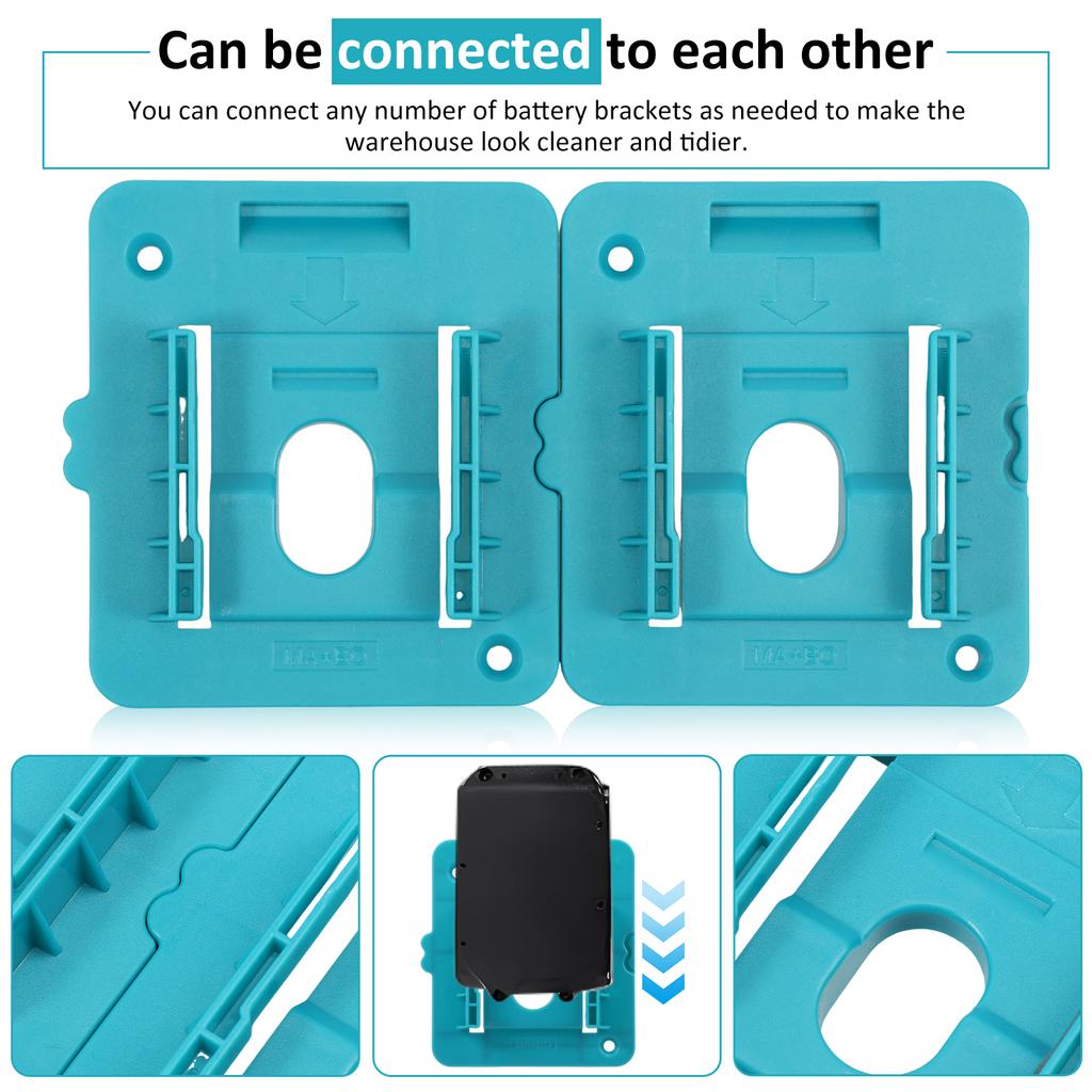 12pcs Power Tool and Battery Holder Battery Storage Batterys Mounts Storage Holders Rack for Makita BL1860 BL1850 BL1840 BL1830