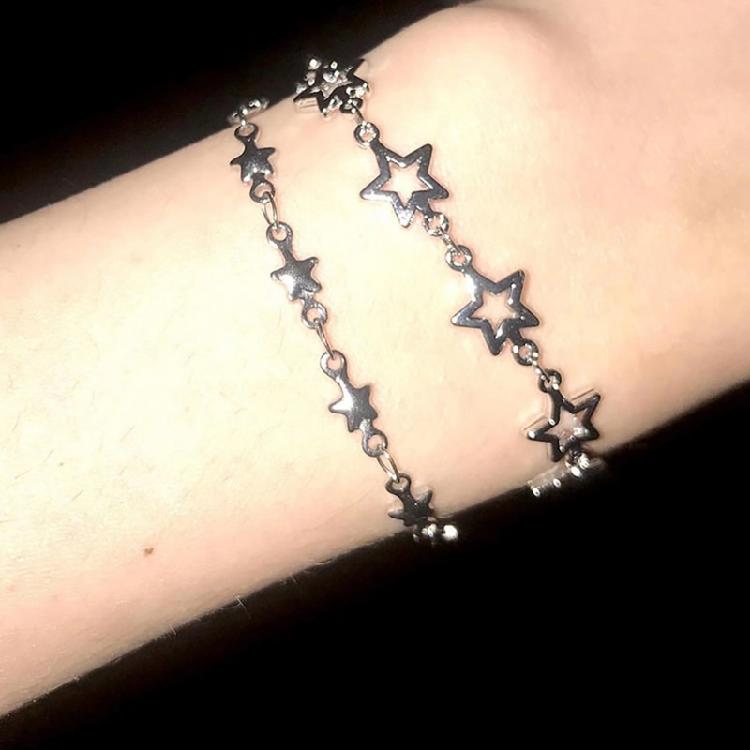 Hollow Star Bracelets Gothic Five-pointed Star Bracelets Hip Hop Link Chain