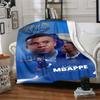 Mbappé Customize Text Blanket Throw Personalized Blanket Ultra-Soft Great for Livingroom Office Chair Couch Bed Four Seasons Multipurpose
