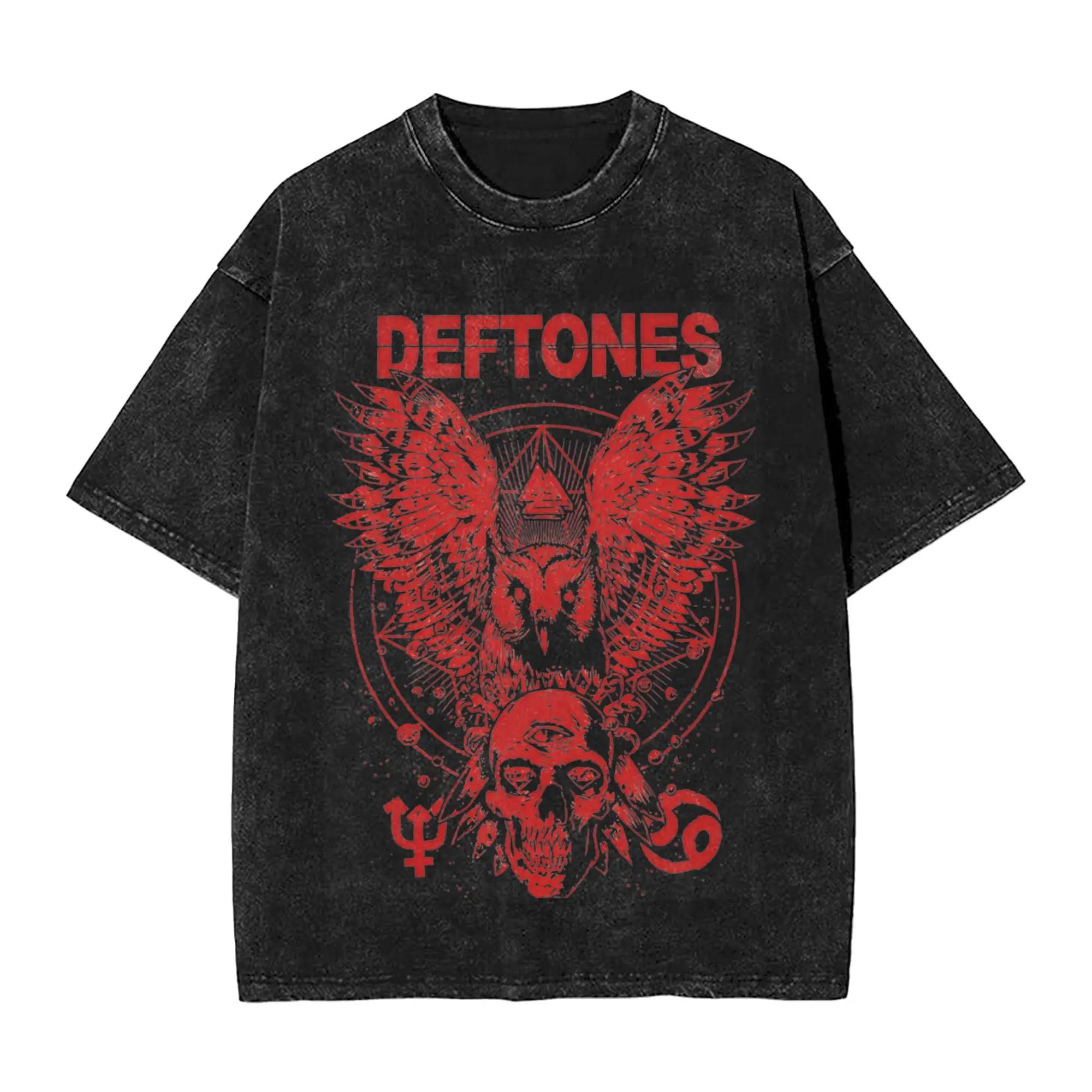 

Новинка Чоловічий одяг Ohms Білий Поні Deftones Рок-гурт Праний Короткий рукав Круглий виріз Y2k Футболка Чоловічий одяг Camisetas S