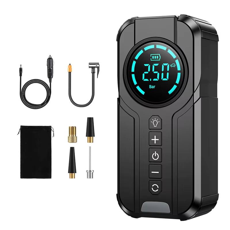 Portable Wireless Car Tire Inflator Air Compressor 6000mAh Battery Rechargeable Tyre Air Pump for Sedan Vehicle Motorcycle Bike