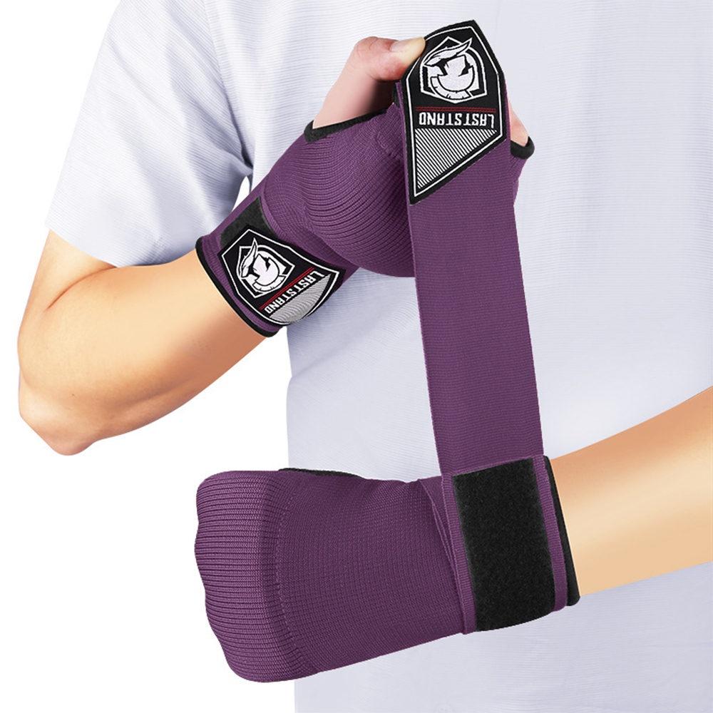 1 Paar Gel Bokshandschoenen Handwraps Verstelbare Halve Vinger Handschoenen Ondersteuning met Lange Polsband MMA Boksen Handbeschermingsuitrusting