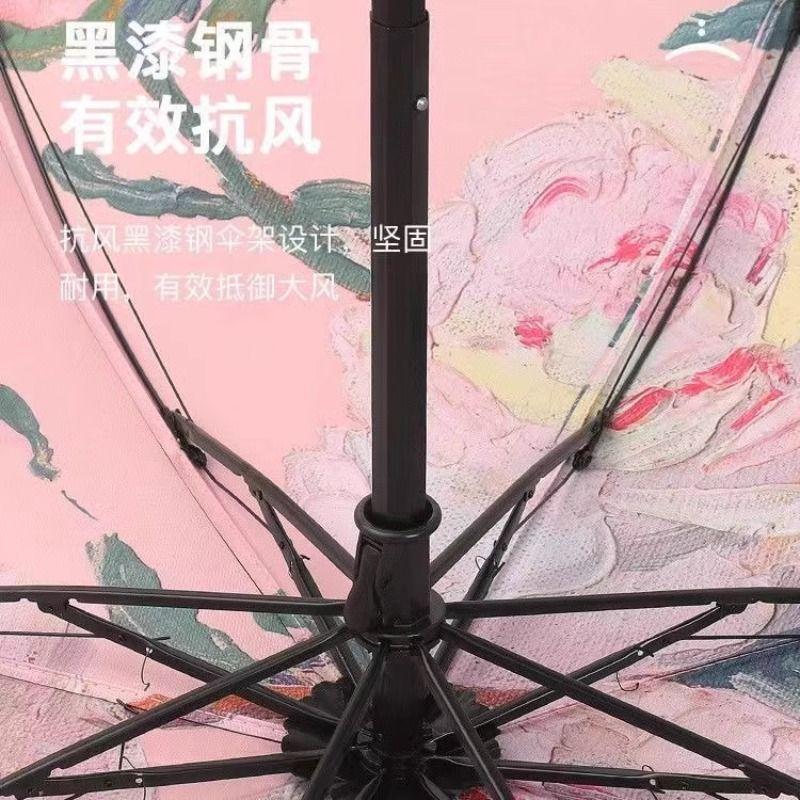 Retro Double-layer Double-sided Flower Umbrella Vinyl Sunscreen Ultraviolet Parasol Sun Umbrella Umbrella Enlarged and Bold