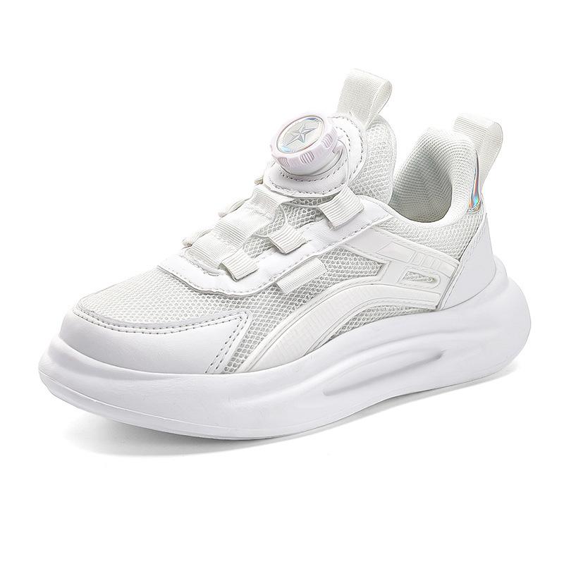 Children's Breathable Mesh Sports Shoes with Rotating Button for Spring/Summer 2024