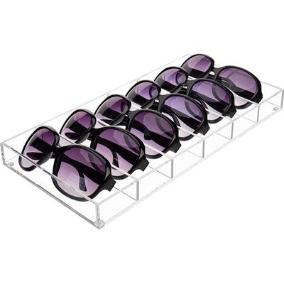 Clear Acrylic Glasses Organizer Display Stand Case 6 Slots for Jewelry
