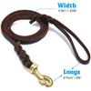 FOCUSPET Leather Dog Leash 6 Ft Leather Dog Training Leash Pet Braided Dog Leash for Large Medium Leads Rope Dogs Walking&Training (1/2 Inch,Brown)