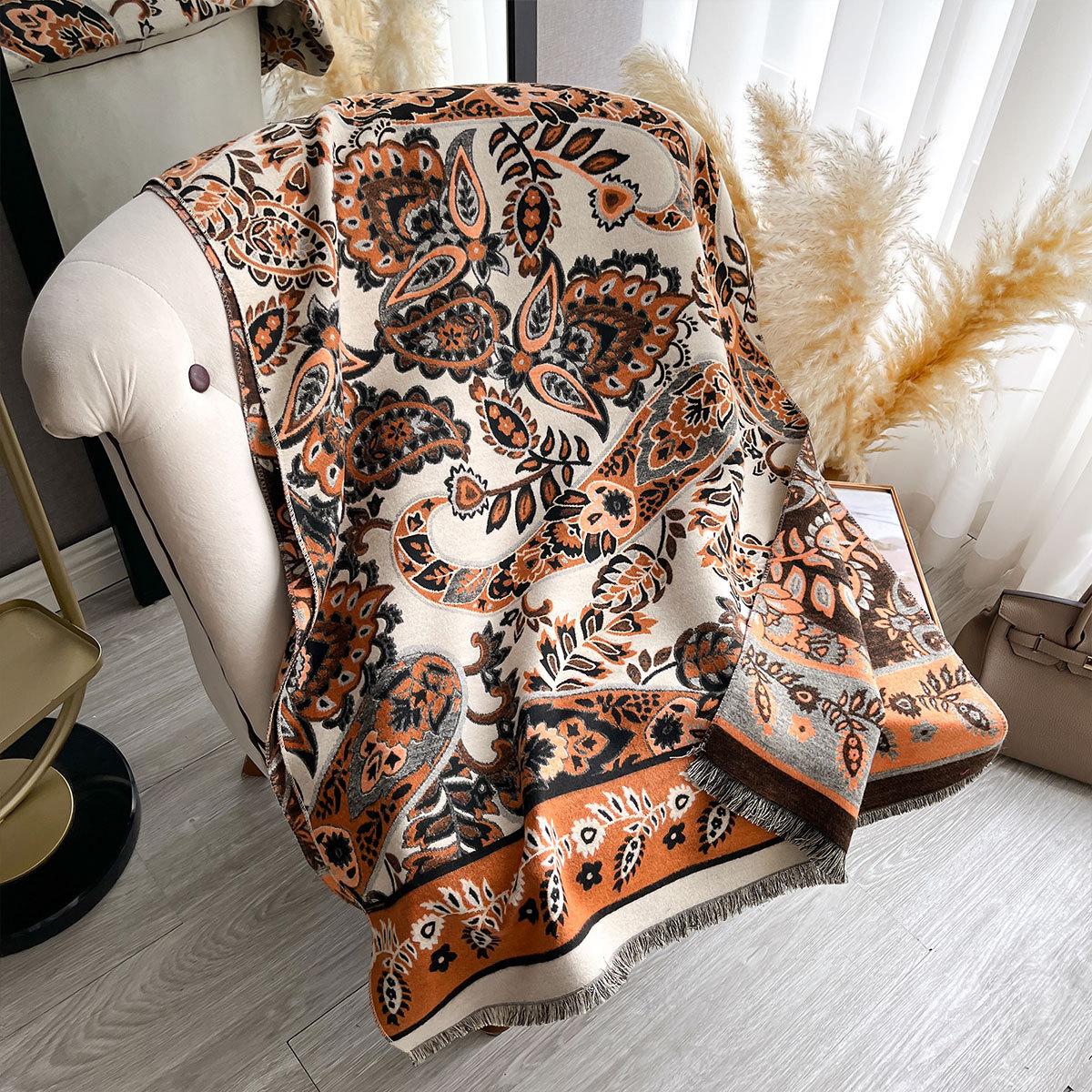 

Классический этнический стиль популярный принт «кешью» подвесная бахрома длинный шарф женский национальный стиль вышитый шарф изысканная шаль 185x65cm