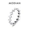 MODIAN 925 Silver Vintage Stars Eternity Stackable Finger Ring Retro Exquisite Bands Rings For Women Fine Jewelry