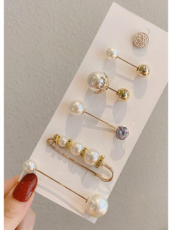 Pearl Button Brooch for Waistband Adjustment - Women's Pin to Secure and Shape Skirts or Pants