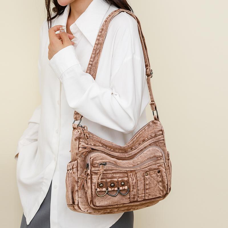 Dámská taška přes rameno Střední taška pro maminky Velkokapacitní vícevrstvá crossbody taška