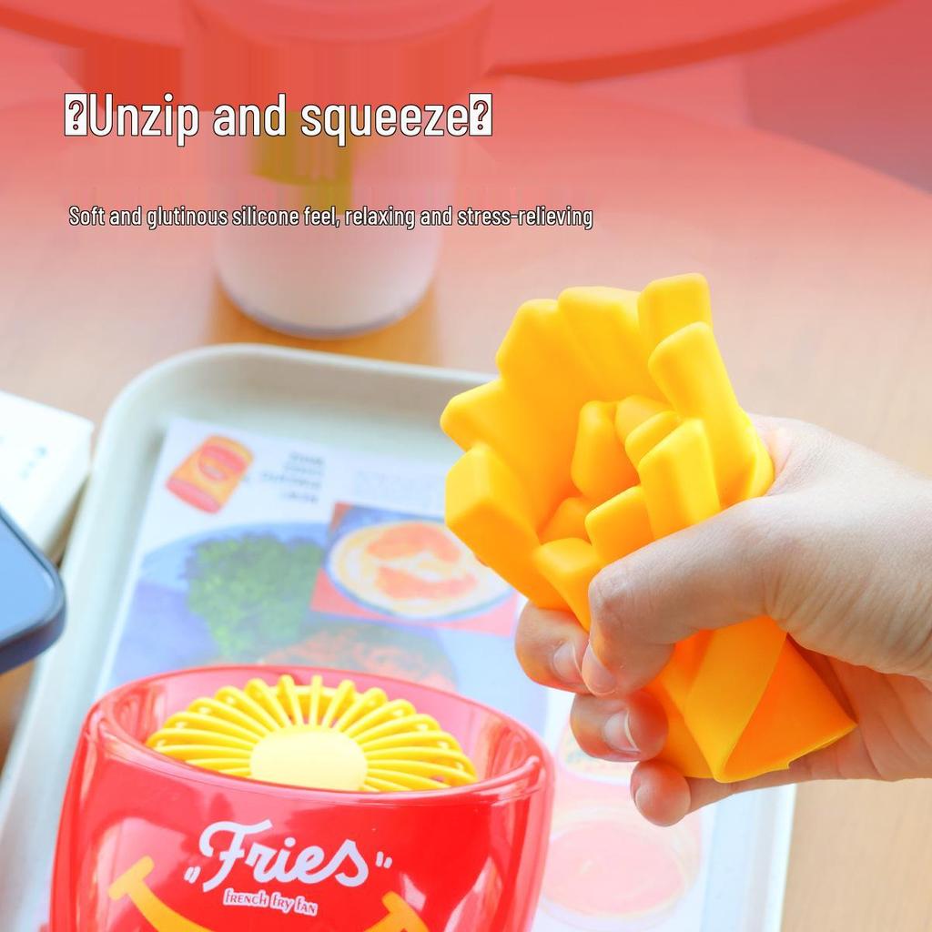 USB Charger Hamburger & Fries Desktop Fan - Cute & Fun Student Desk Ornament