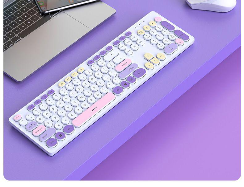 Silent Wired Chocolate Punk Keyboard - USB for Home, Office, Gaming, and Typing