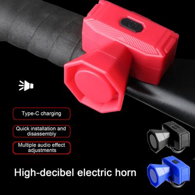 Electric Bike Horn Waterproof Type-C Rechargeable 120dB Loud Sound MTB Road Mountain Bicycle Handlebar Alarm Bell Bike Accessories