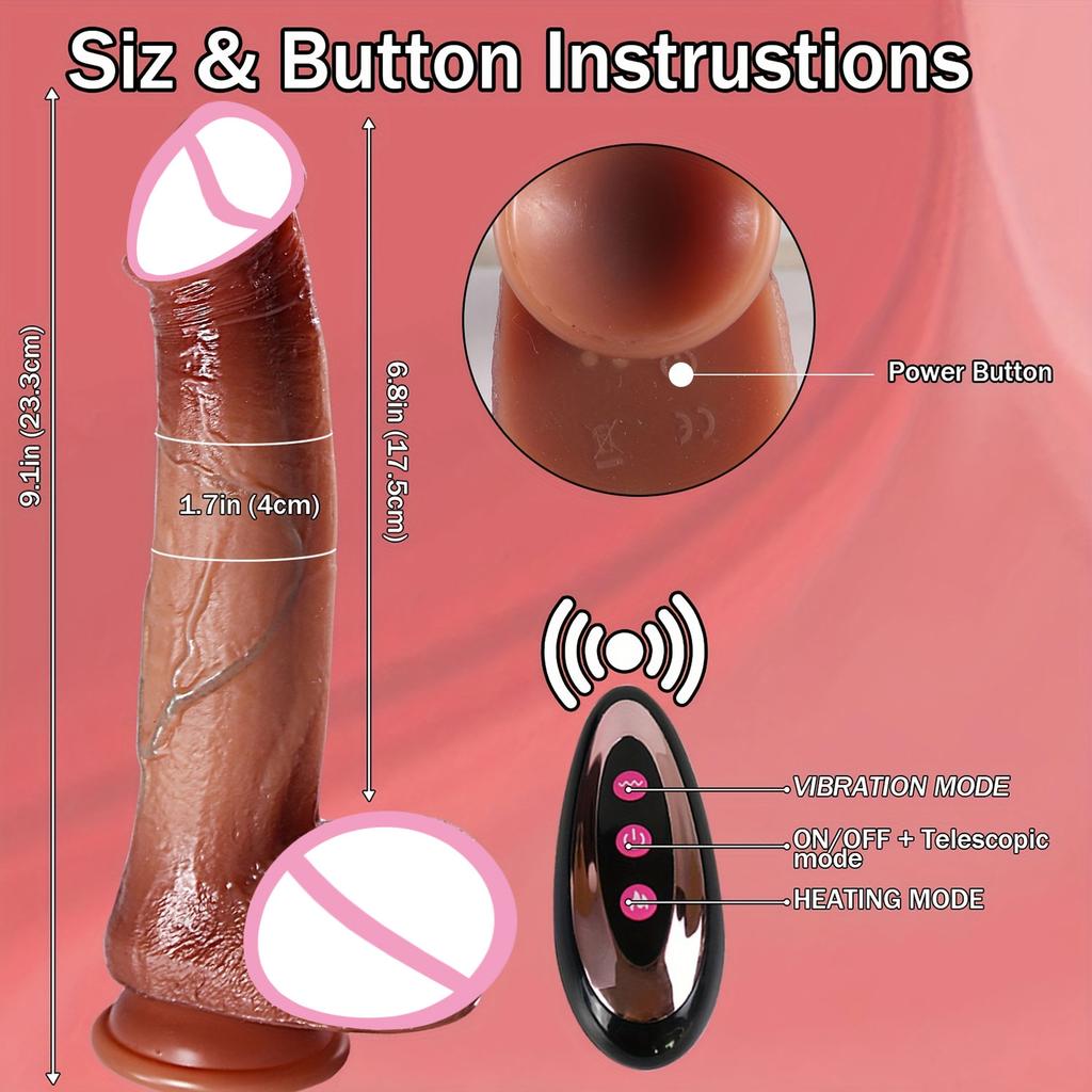 Realistic Huge Dildo Vibration For Female Masturbation Telescopic Penis Penetration Anal Vibrator Big Dick Sexy Adult Sex Toys