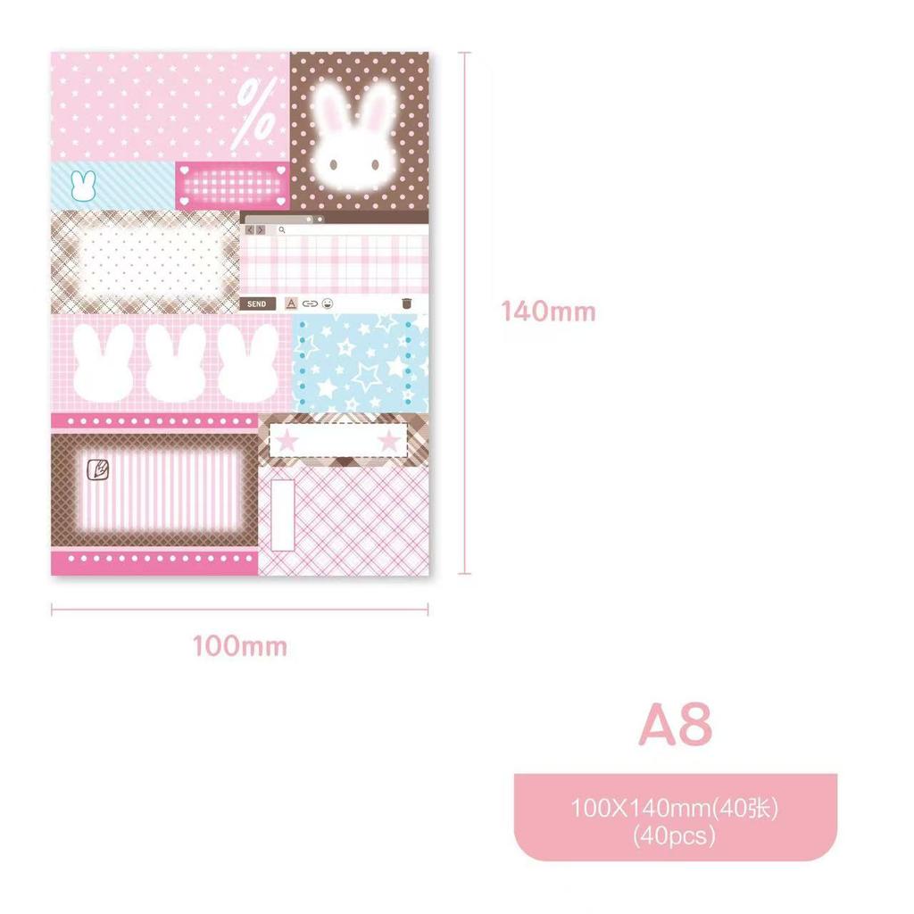 48Pc Mix Note New Cute Retro Korean Simple Note Pad Tearable Note Handbook Material Paper Ins Style Material Student Gift