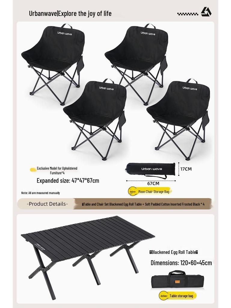 Lightweight Outdoor Folding Moon Chair - Portable, Simple, Thickened for Camping & Picnics
