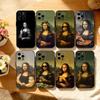 Humorvolle M-Mona Lisa Kunst Handyhülle Für iPhone 17, 16,15,14,13,12,11 Plus,Pro Max, Andere Weiche Schwarze Hülle