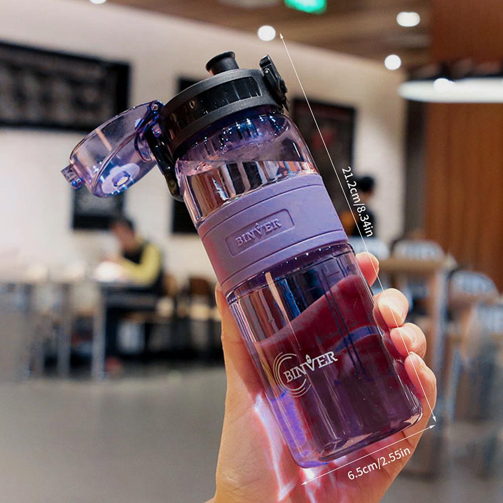 Sports plastic cup, outdoor portable, shockproof, heat-resistant, graduated, filter screen, student bouncing cup, water bottle