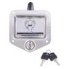Trailer Door Latch T Handle with 2‑Key Stainless Steel Chrome for Caravan Camper Tool Box