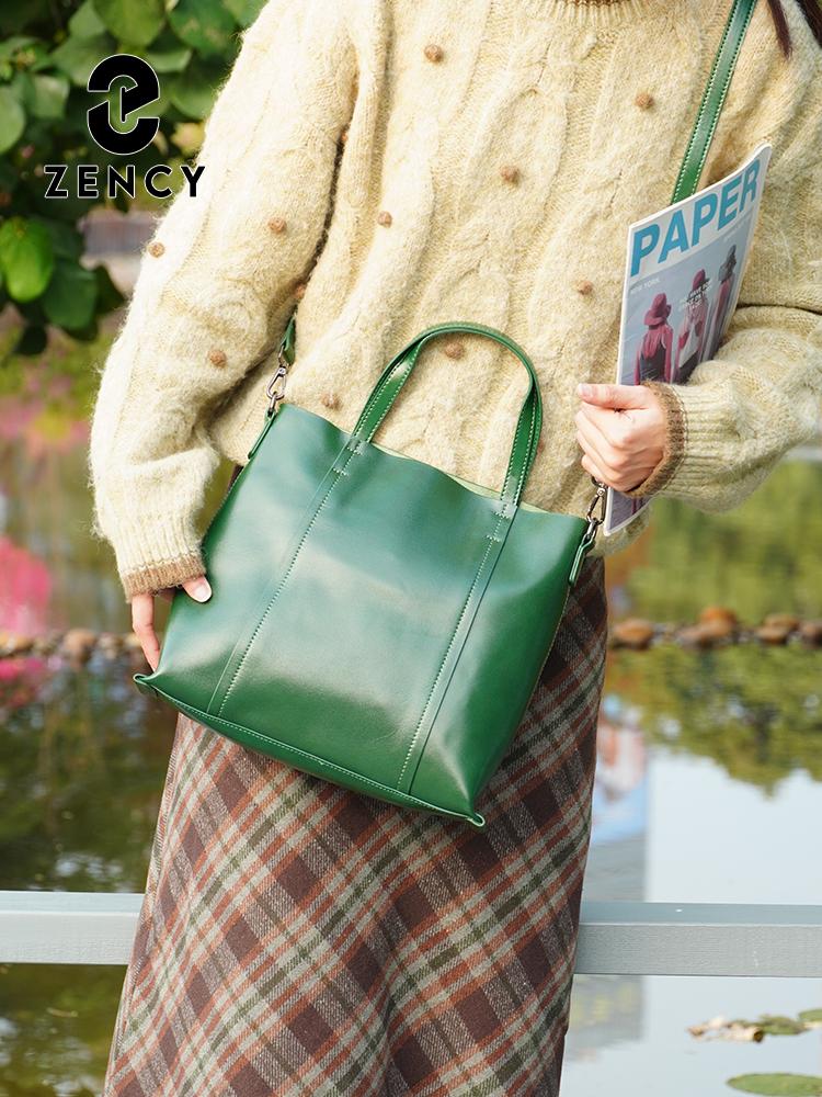 Zency Genuine Leather Vintage Women Shoulder Bag