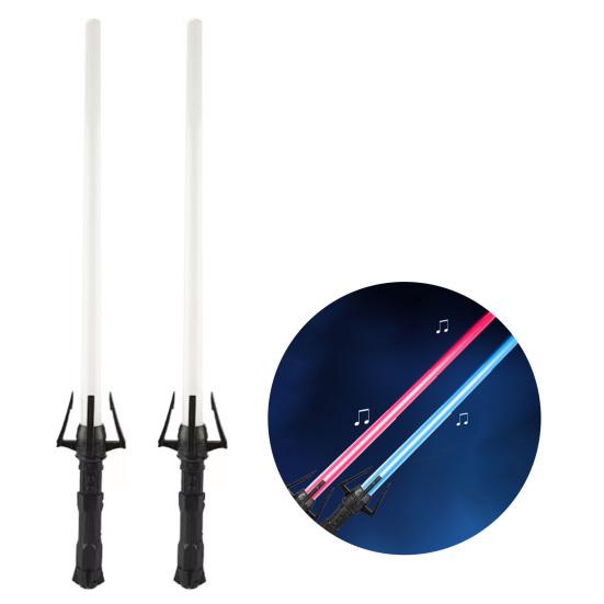 Cool Lights Glow Stick Durable 3 Modes Smooth Edges Kids Adults Luminous Lightsaber Toy with Battle Sounds