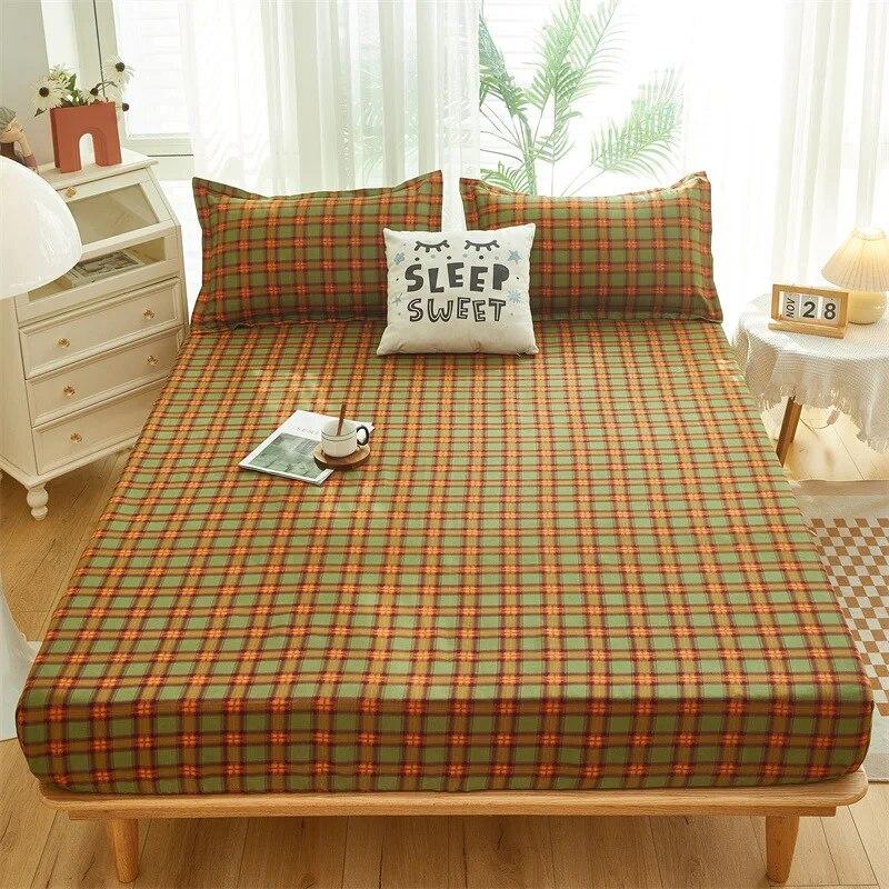 Double Bed Fitted Sheet Quilting Bedspread On The Bed Woven Air-Permeable Mattress Cover Single Bed Cover Bed with Pillowcases
