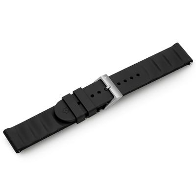 Cinturino in Gomma per Orologio da 21mm con Perno D2, Cinturino Nero Leggero, Fibbia Senza Attrezzi, Traspirante, [V.60043]