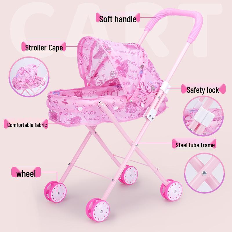 Set Passeggino per Bambole e Giocattoli Transfrontaliero per Bambine - Regalo di Compleanno Perfetto