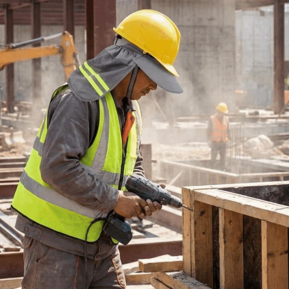 Breathable Hard Hat Sun Shield Mesh Neck Shield Helmets Reflective Cap Cover Construction Workers