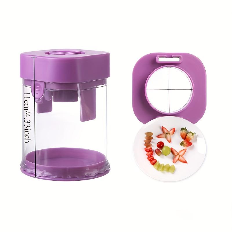 Small Fruit Cutter, Stainless Steel Cutter for Strawberry, Grape, Cherry Tomato, Detachable Bite Size Food Cutter