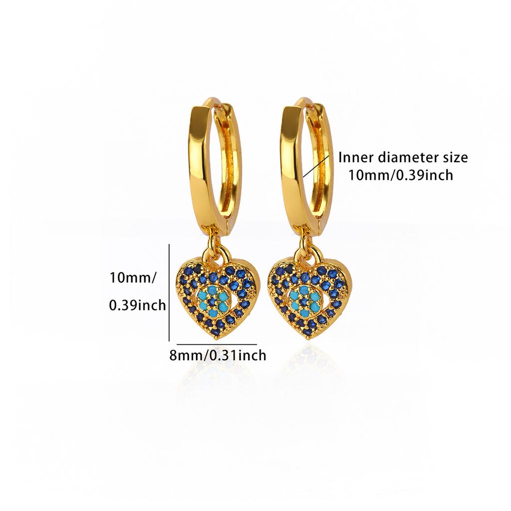 Mini Devil's Eye & Heart CZ Stainless Steel Earring for Women Mama Gold Color Anti Rust Earring Wedding Jewelry Accessories Gift