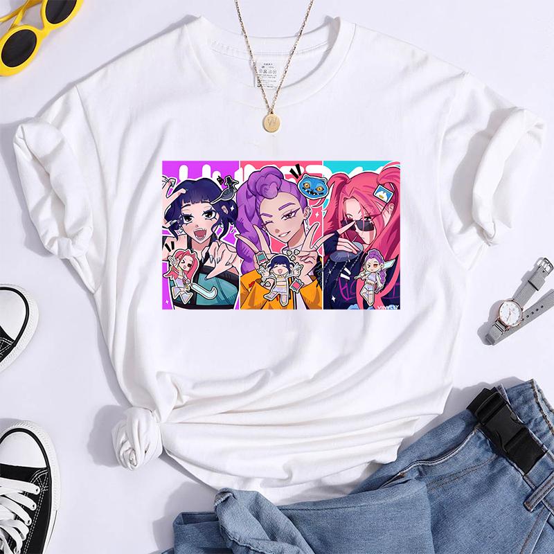 Hot K-Pop Demon Hunters Funny Summer T-Shirt Harajuku Saja Boys Derpy Tiger Print Fashion Short Sleeve Summer Casual T-Shirt Top