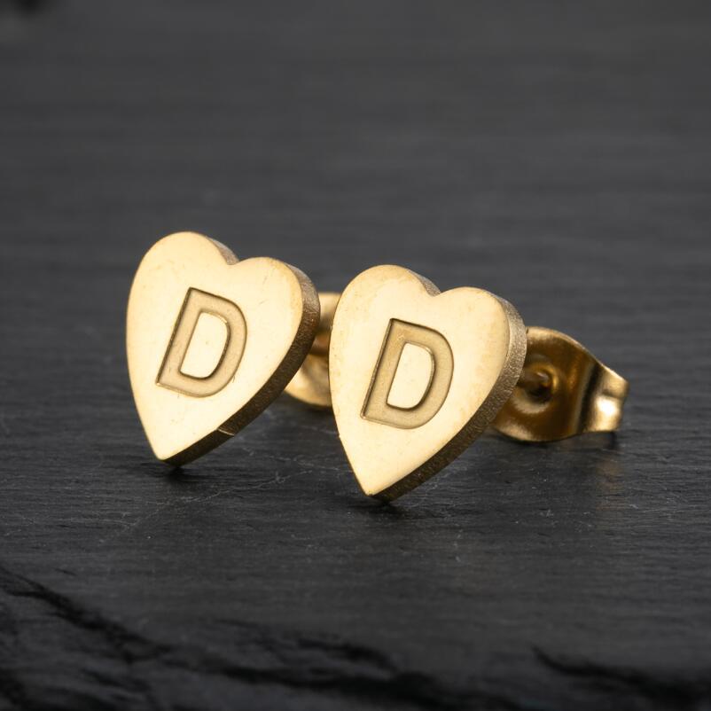 2025 Women's Retro Stainless Steel Alphabet Stud Earrings: Geometric & Simple Design