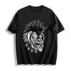 Punk Style Bulldog Print T-Shirt Trendy Retro Streetwear Top Pure Cotton T-shirt