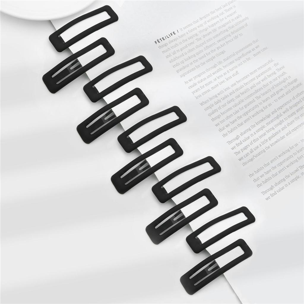 1card/bag Fashion Rubber Paint Geometric Hairpin Hair Claw For Women Ladies Girls Makeup Hair Barrettes Hair Accessories Crab Bath Clip Headwear