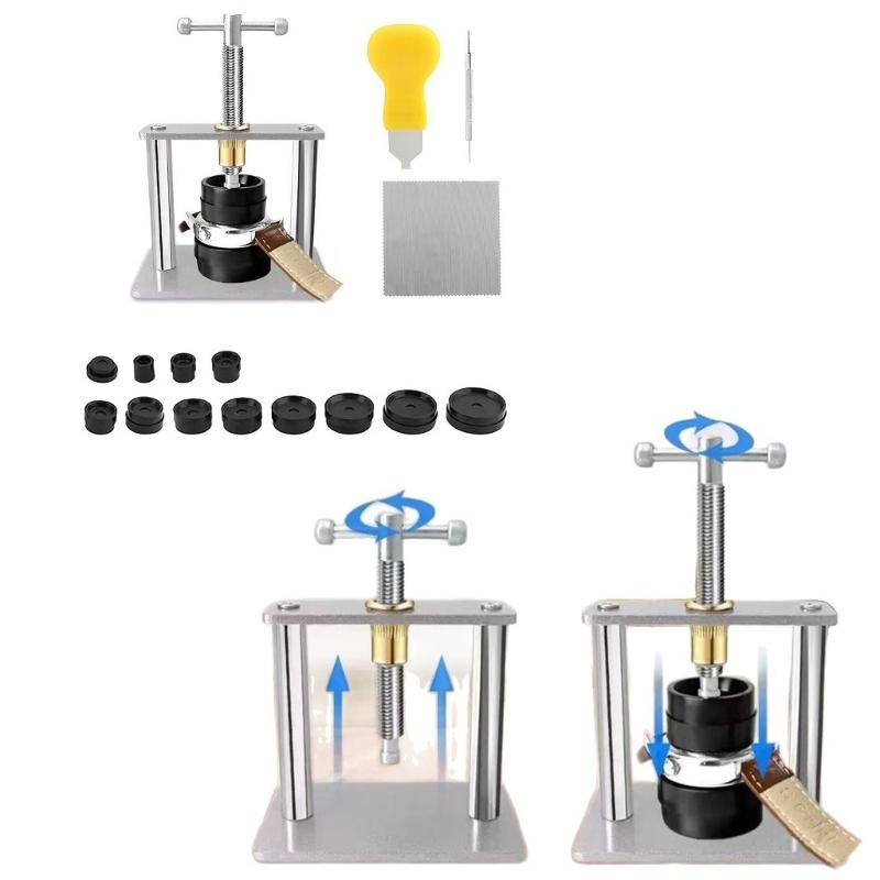 Uhrenpresswerkzeug-Set Einfache spiralförmige Uhrengehäusepressmaschine Gehäuseboden-Schließer Einfache Bedienung für DIY-Hobbyisten Reparatur