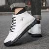 Hand-stitching Leather Men Boots Comfortable Casual Leather Shoes Men Ankle Boots Moccasins Man Tooling Shoes