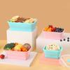 1200ML Silicone Foldable Lunch Box Collapsible Food Storage Container Bento BPA Free Microwavable Portable Picnic Rectangle Box