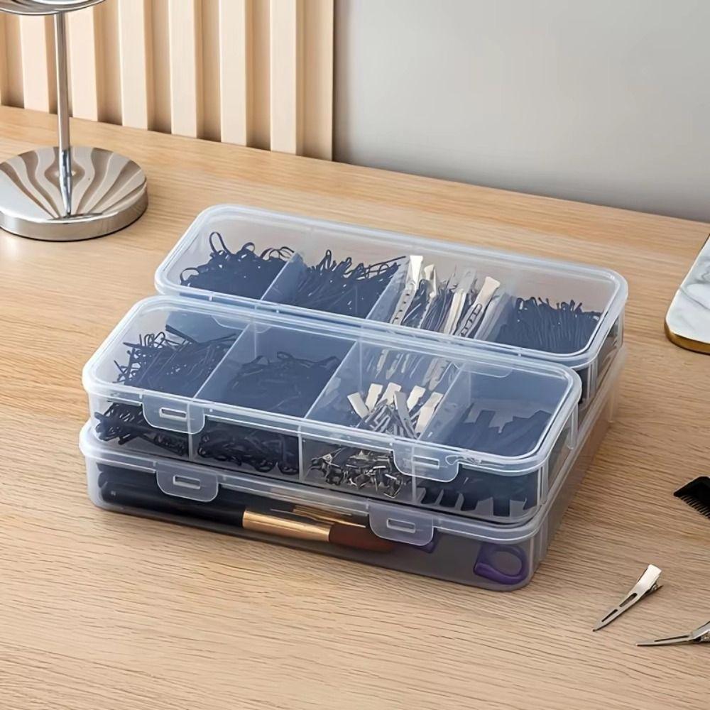 Dustproof Storage Box 4 Grid Desktop Storage Box Durable Organizer Case Office Organizing