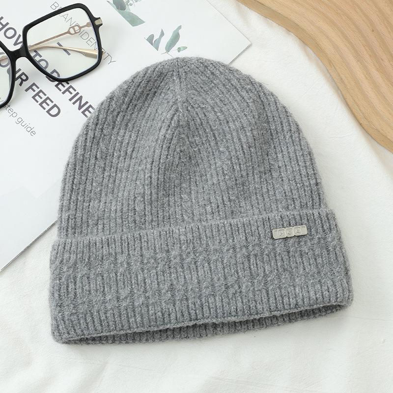 Men's Hat Outdoor Cold Proof Scarf Warm Proof Suit Autumn and Winter Riding Versatile Knitted Cold Hat Retro Pile Hat Trendy