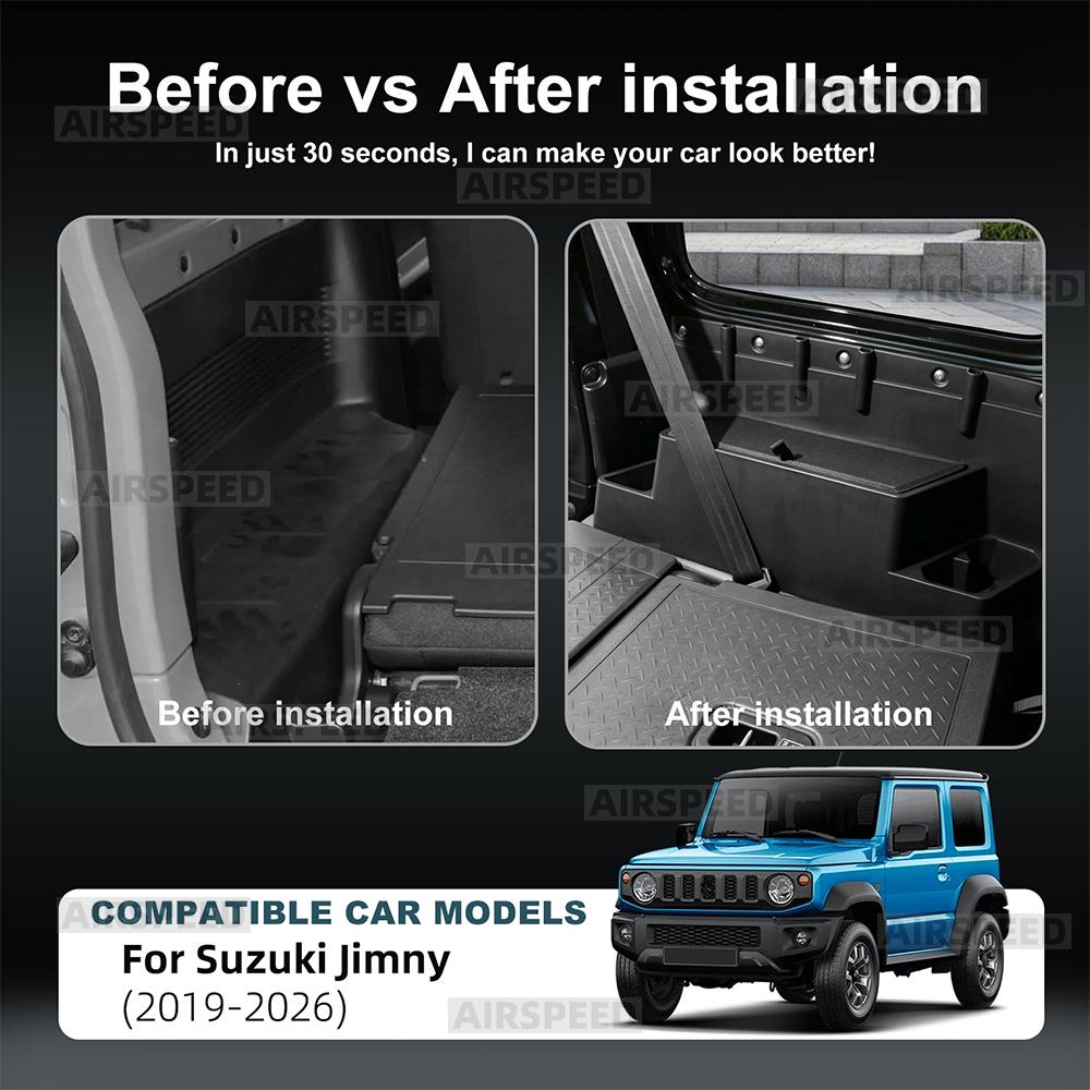 Premium Trunk Side Organizer Box For Suzuki Jimny 2019-2026 LHD RHD Universal 3-Door Only Car Interior Accessories