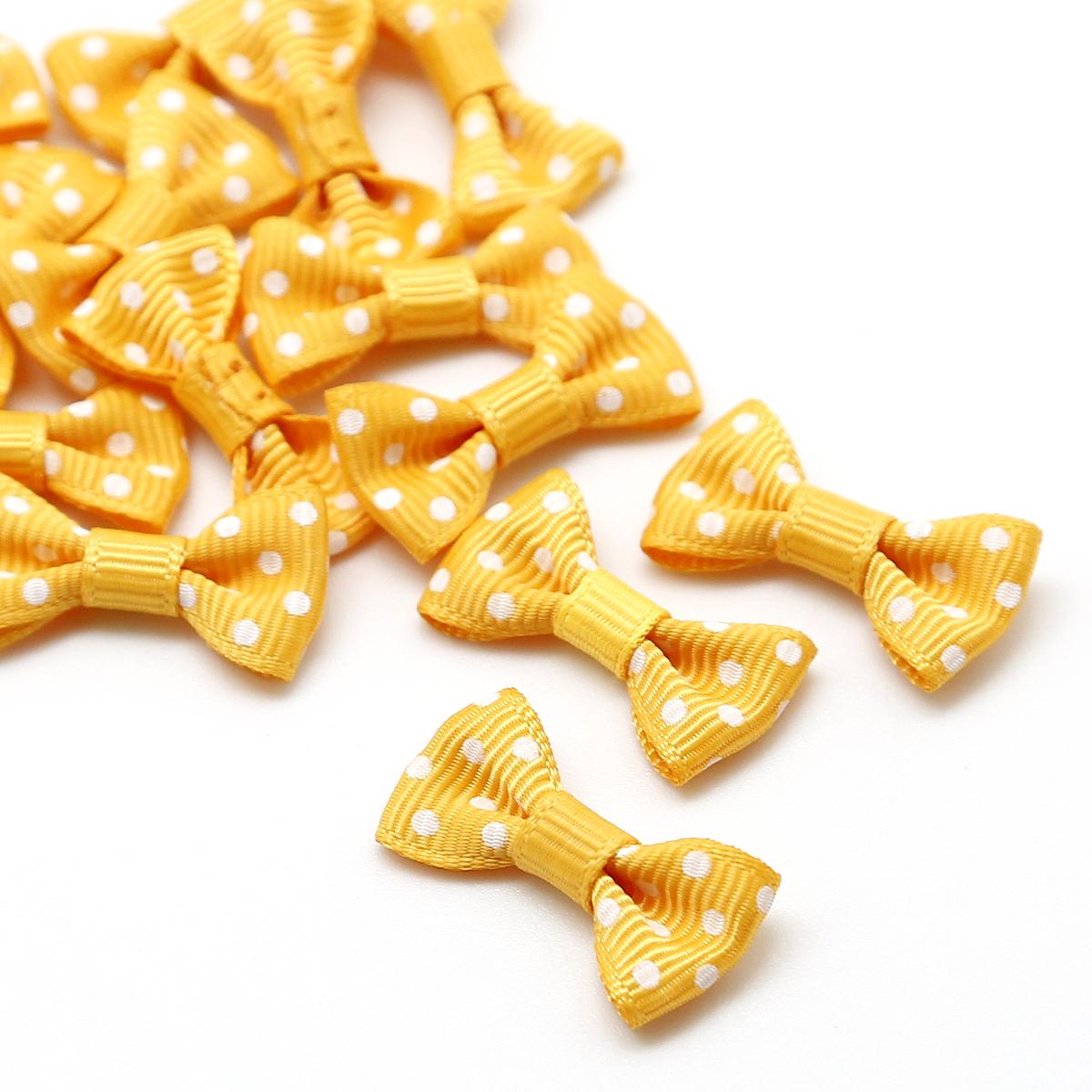 

25/50 шт., атласная лента в горошек, разноцветная атласная лента в горошек, бант для шитья, свадебное украшение галстука-бабочки 3x1.5cm 25pcs оранжевый