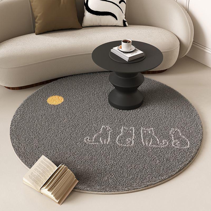 Living Room Circular Carpet Sofa Coffee Table Carpet Balcony Light Luxury Circular Plush Thick Floor Mat