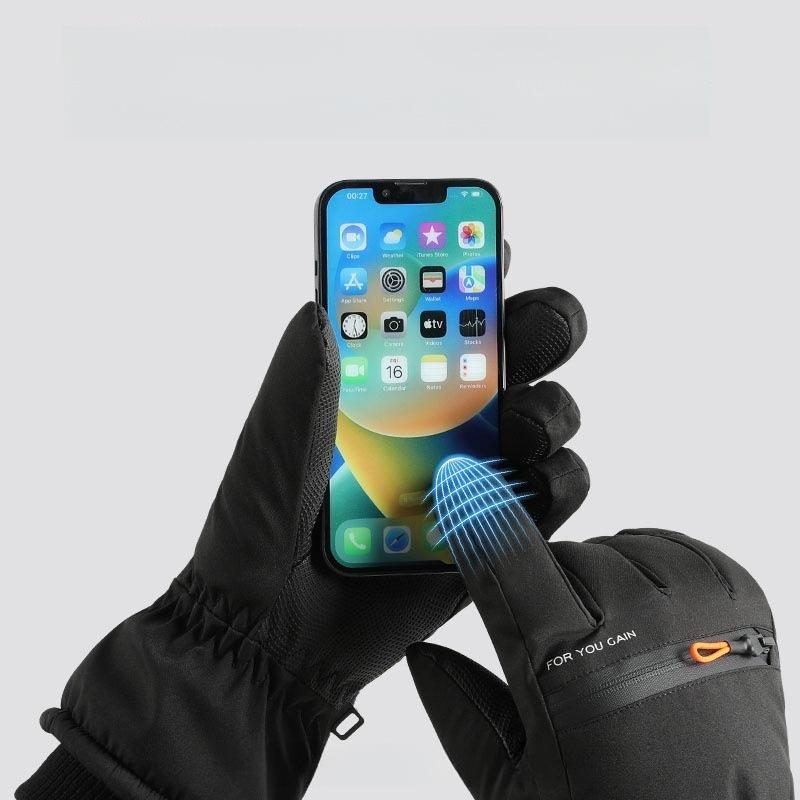 Unisex Polar Astarlı Kayak Eldivenleri: Erkek & Kadın Kayak Eldivenleri, Kadın Öğrenci Kayak Eldivenleri, Dış Mekan Elektrikli Bisiklet Eldivenleri, Erkek Kışlık Parmaksız Eldivenler