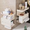 No-Drill Wall-Mounted Bathroom Tissue Holder with Storage Shelf