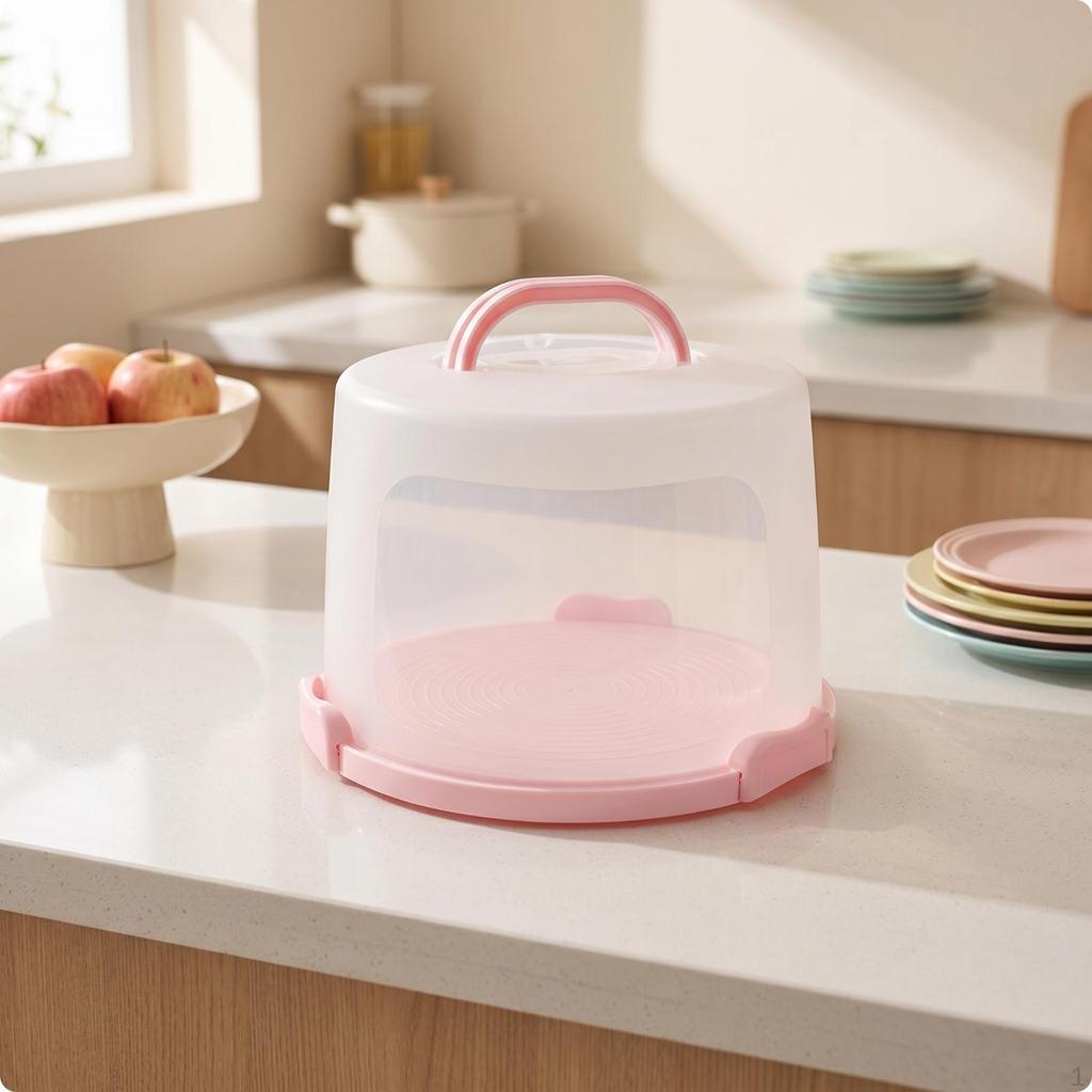 Cake Carrier with Dome Transparent Handle Clear for Home Cooks, Parties,
