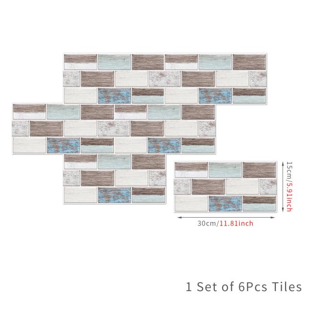 

6 шт. 15x30 см DIY 3D мраморная мозаика наклейки на стену имитация кирпича украшение для спальни водостойкая самоклеящаяся плитка обои декор для кухонного шкафа FG51