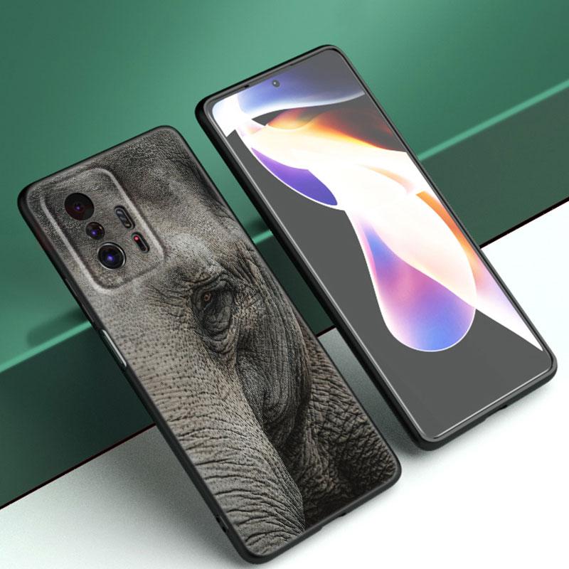 Animal Elephant Black Silicone Phone Case For Xiaomi Mi 9 SE 8 10T 11 12 13 Lite 9T 11T 12S 12T 13T 14 Pro 5G NE 11i 12X