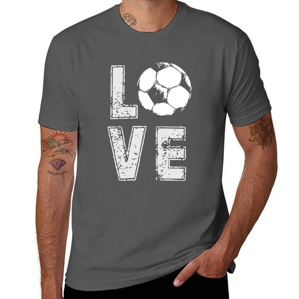 Girls Unisex Love Soccer Football Tshirt Lightweight Hiking Tshirt
