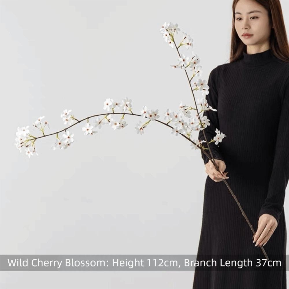 Реалистичный 112 см Искусственная Сакура Слива 3D Ветки Сакуры Искусственные Длинный Стебель Длинные Ветки Цветок Дом белый